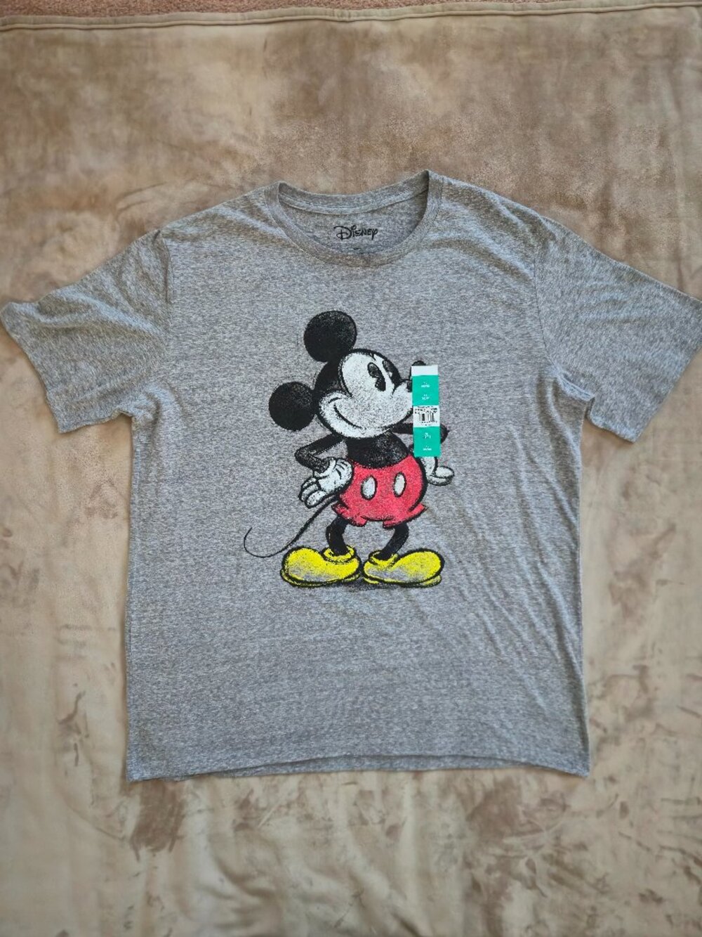 NWT Disney Mickey Mouse Classic Standing Pose Graphic T-Shirt Heather Gray XL